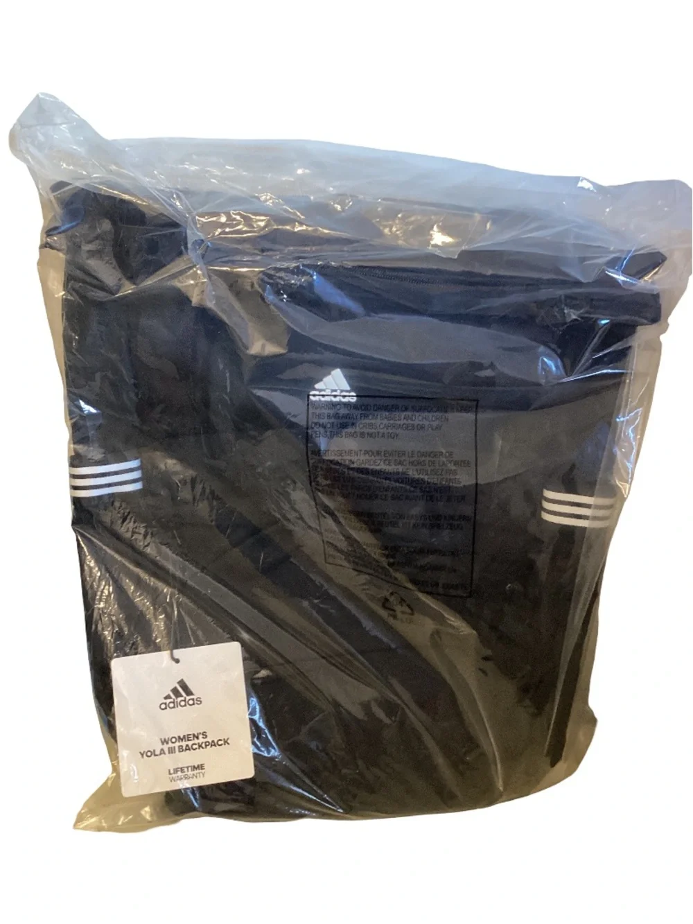 adidas Black Roll-Top Backpack with White Logo